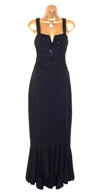 Quiz Black Sequin Maxi Dress Size 12 Lace Evening Party Occasion Wedding Xmas