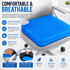 Gel Seat Cushion - Honeycomb Pressure Relief Orthopedic Pad for Office Car