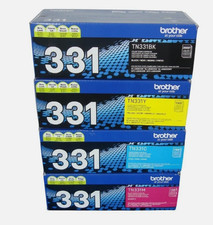 Brother TN331 Toner Set BK/C/M/Y, Genuine, OEM, High Yield, 4-Pack, Sealed