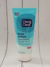 Clean & Clear Oil-Free Deep Action Cream Facial Cleanser, 6.5 fl oz