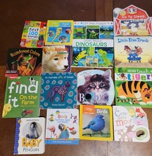 Lot of 15 Children BOARD Hardcover BABY TODDLER DAYCARE Kids BOOKS Animal Dino