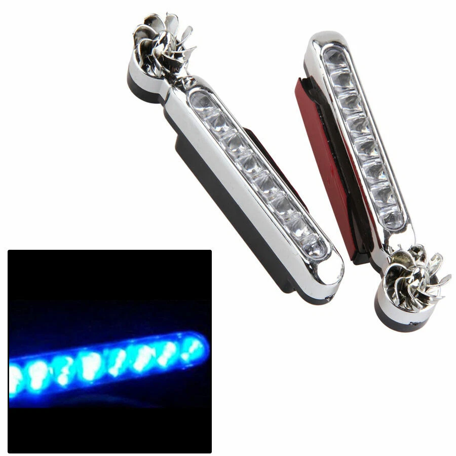 2 шт синих 8 светодиодных автомобильных дневных противотуманных наружных фар с ветровой турбиной - Изображение 2 из 4