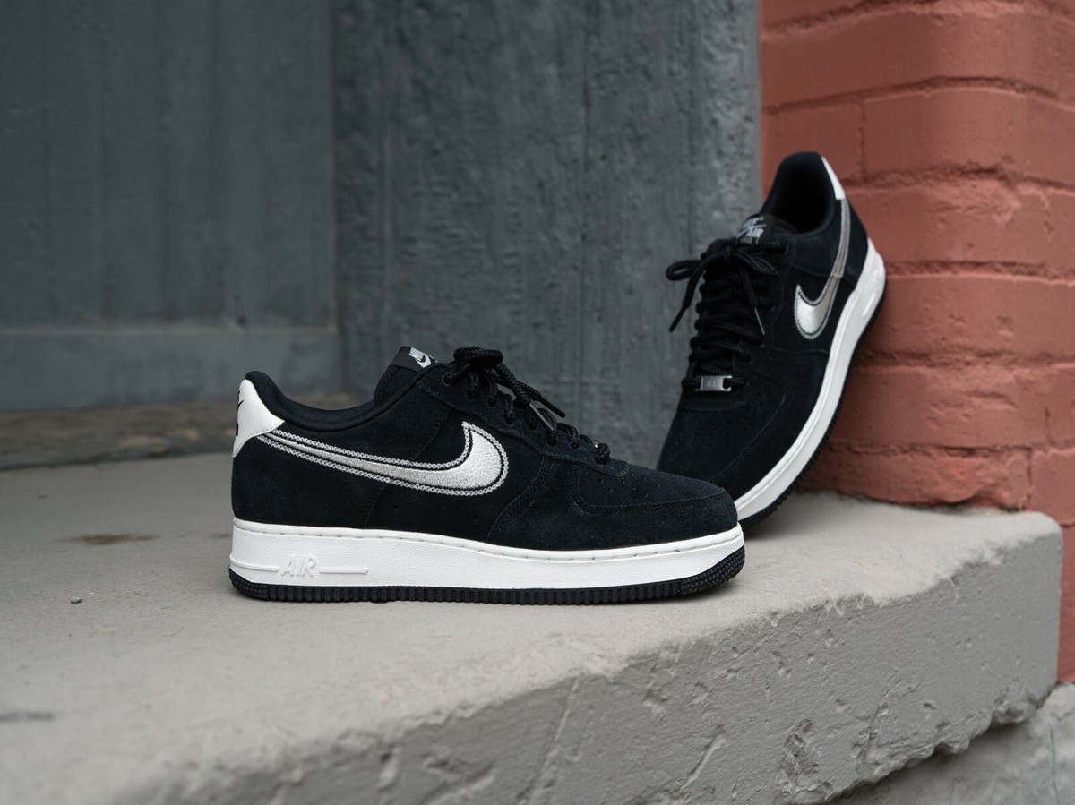 Nike Air Force 1 Low '07 LV8 Black Sail Embroidered HJ4465