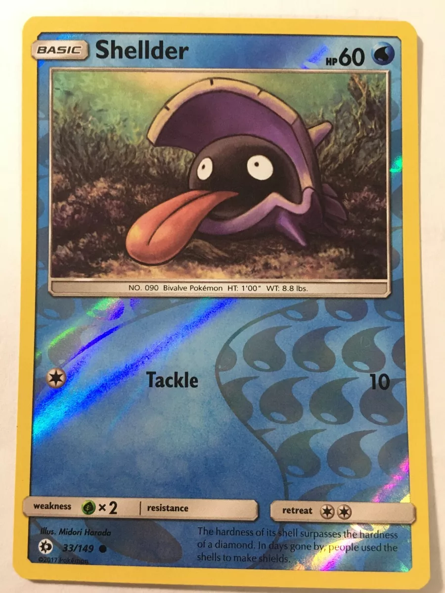 POKEMON Sun & Moon Card SHELLDER - 33/149 - REVERSE HOLO