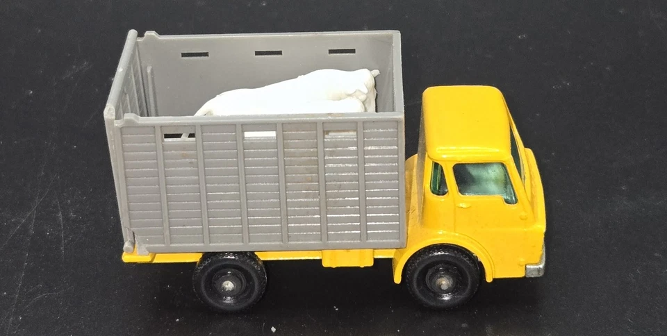 Camión Lesney Matchbox 1960 caja original serie n.º 37 amarillo ganado vintage Foto 2 de 4