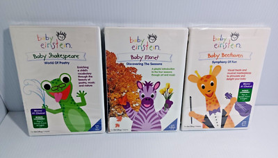LOT OF 3 Baby Einstein Disney DVD Baby Beethoven Baby Shakespeare Baby Monet NEW