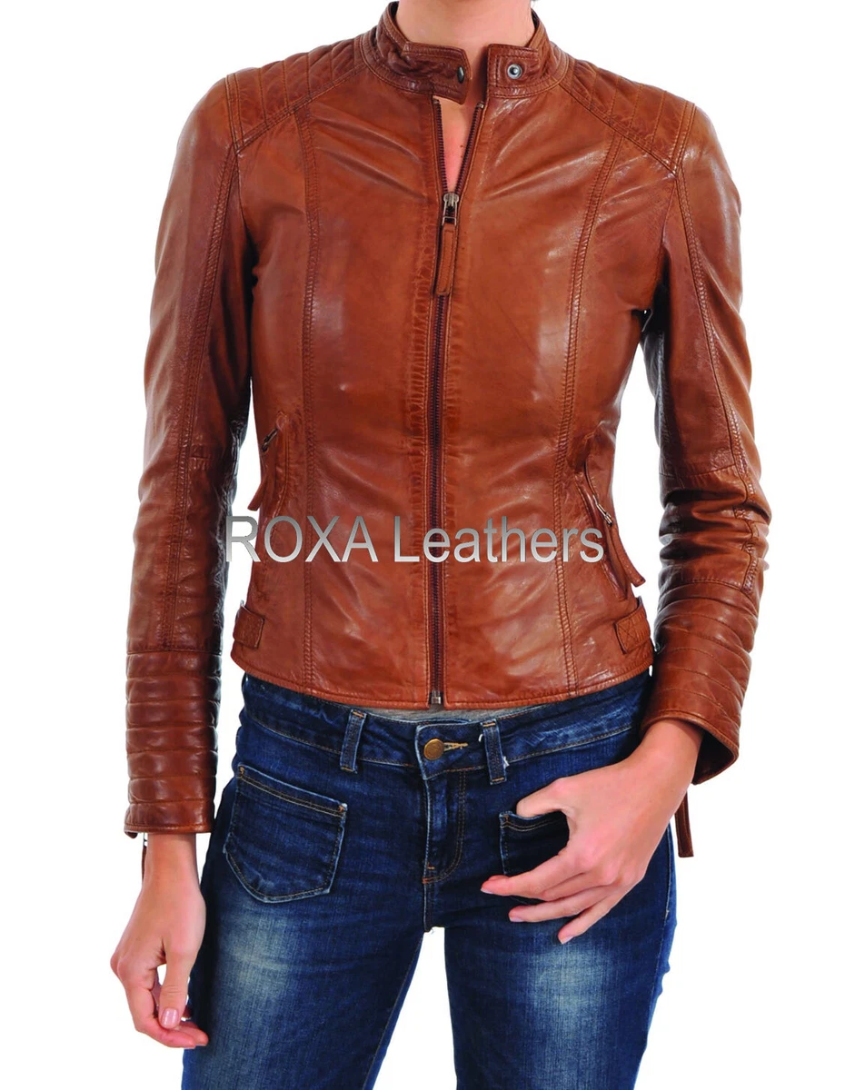 Hot women clearance in leather jackets