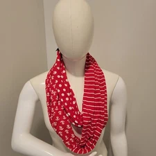 Sperry Top-Sider Red White Nautical Patriotic Inifinty Scarf Polka Dot Anchor