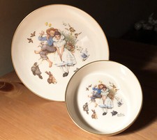 norman rockwell gorham spring duet porcelain ceramic childrens plate/dish bowl
