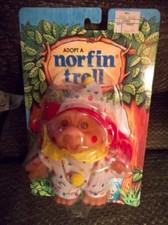 Vintage Dam Adopt A Norfin Troll 5 Inch Clown 1986 On Card