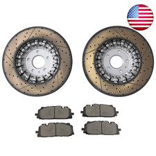 Set of 2 Rotors & Pads Front 375mm Vented Brake Disc For A6 A8 Q Q7 Q8