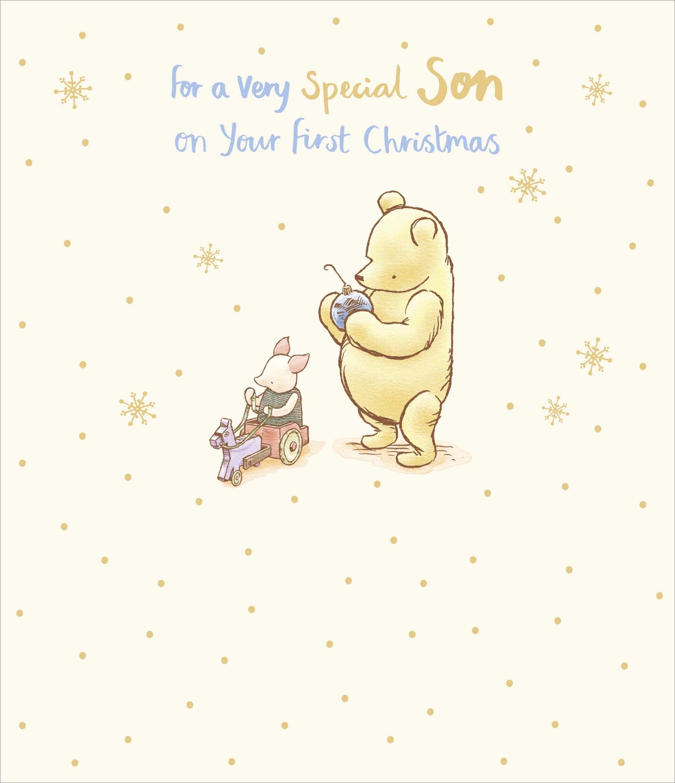 Winnie The Pooh Bear Special Son's 1st Christmas Card Xmas Greeting Cards
