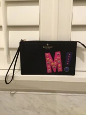 Kate Spade Devoe Street Black Leather Wristlet