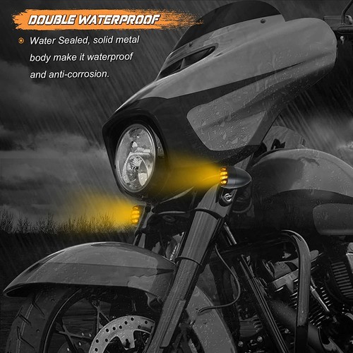 Bullet Turn Signal Indicator Light Amber For Harley Chooper Bobber Cruiser Dyna - Picture 7 of 12