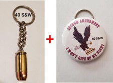 Real Bullet 40 S W Key-chain  free Key-ring bottle opener Button