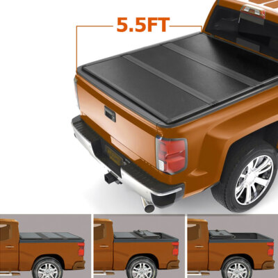 5.5ft Hard Tonneau Cover Truck Bed 3 Folding For 2014-2021 Toyota Tundra Pickup