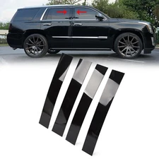 Gloss Black B-Pillar Posts Door Trim Cover Kit 4PC For Cadillac Escalade 07-14