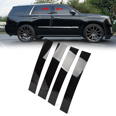 #ad #ad Gloss Black B Pillar Posts Door Trim Cover Kit 4PC For Cadillac Escalade 07 14 $11.88