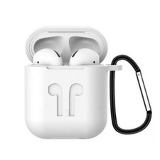 New Silicone Rubber Case Cover W/Clasp WHITE For AirPods 1 2