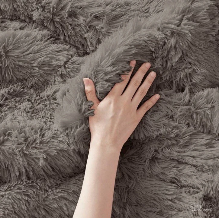 Intelligent Design Bedding Sets 90" King/Cal King Shaggy Long Polyester Gray - Image 4 of 4