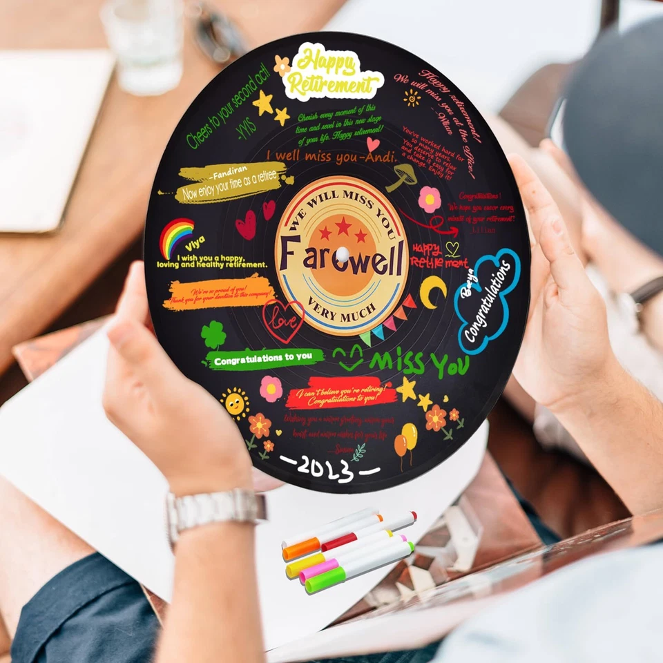 Libro de visitas de despedida firma alternativa disco de vinilo felicitaciones jubilación pa... Foto 4 de 4