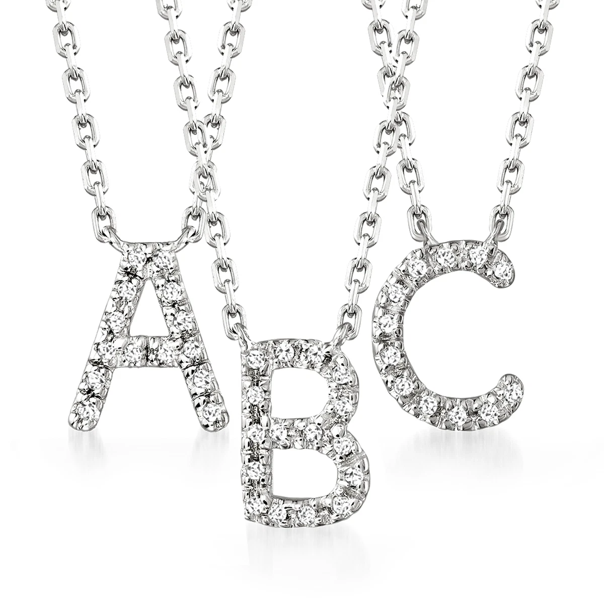 RS Pure by Ross Simons Diamond Accented Initial Necklace in