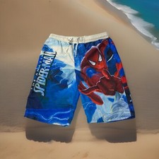 Vintage Y2K Marvel Spider Man Swim Trunks Boys L 10/12 AOP 2008
