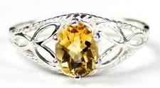 Citrine, 925 Sterling Silver Ladies Ring, SR137