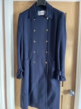 New, Artigiano, Ladies Tailored Long Line Jersey Coat, Size 14, French Navy