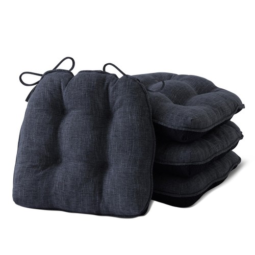 Set of 4 Shredded Memory Foam Chair Cushions for Dining Chairs 15.5x15.5" Navy