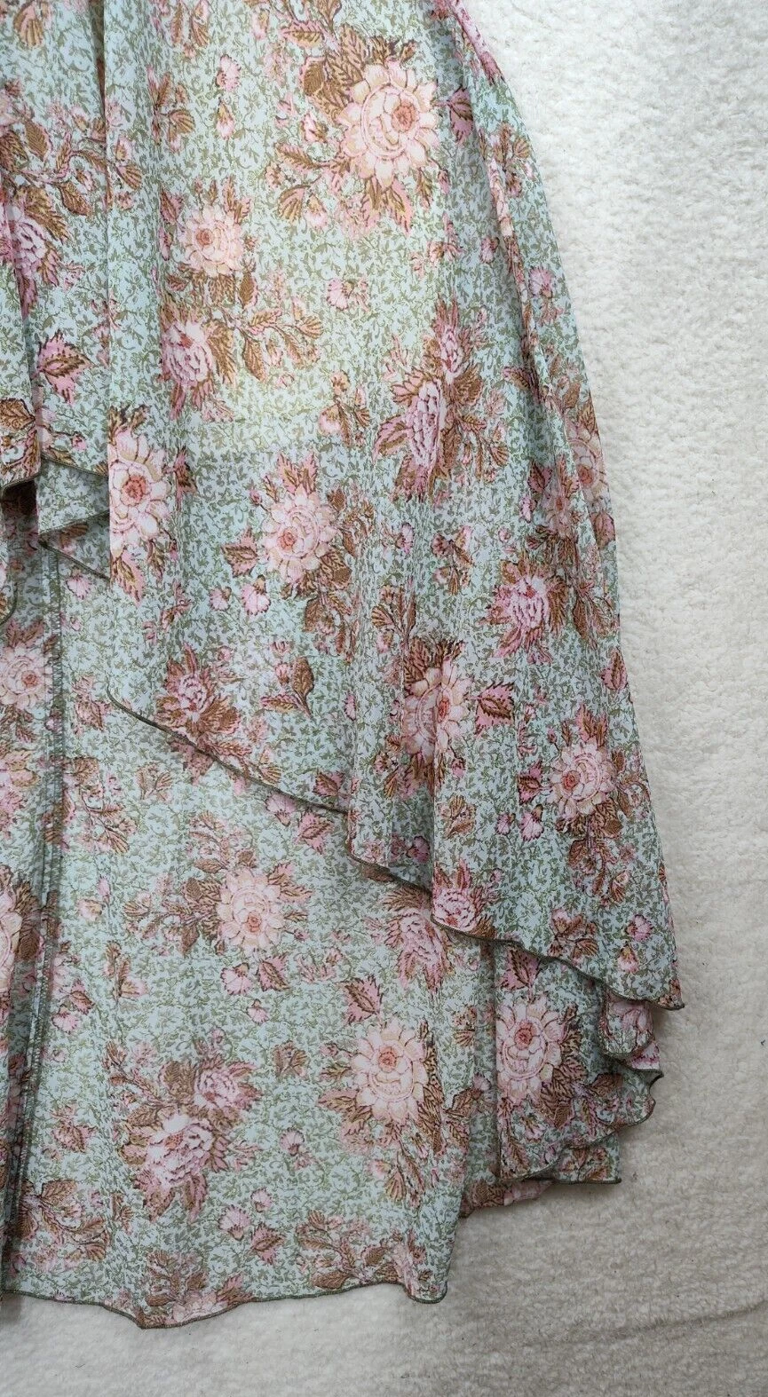 PALM ANGELS Abito donna City Triangles 7 verde floreale manica corta svasata ALine ciao basso maxi