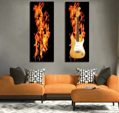 Wall Art Guitar Display Décor Panes-Fire Jam 2124 - Image 1 of 4