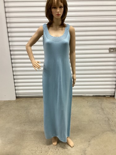 Vintage St. John Knits Blue Long Dress & Cardigan Size M - Picture 2 of 7