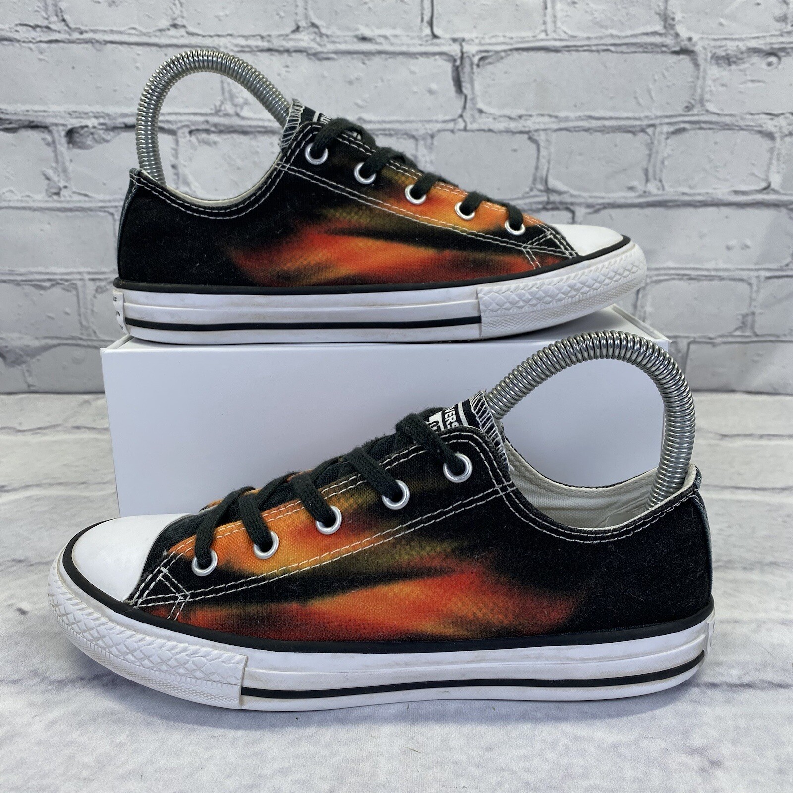 SAOLA Converse All Star Low nere arancioni Solar Flare Eclipse Junior taglia 3 W 5 651707F