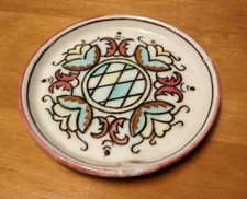 Sottobicchiere vintage/antico in ceramica diametro 10 cm