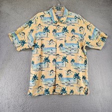 Columbia Sportswear Shirt Mens Medium Short Sleeve Hawaiian Button Up Flax