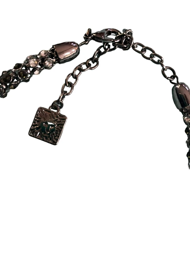 Collar Ann Klein Negro Gunmetal Estrás Circonita Cúbica Ajustable 16-18 pulgadas Foto 2 de 3