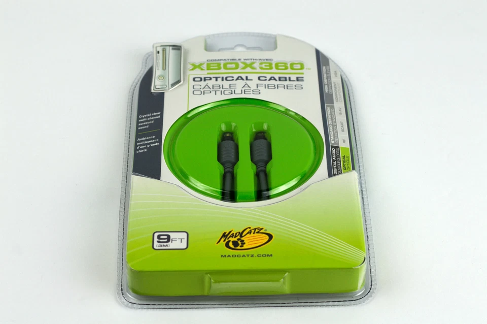 Xbox 360 Optical Cable MadCatz Pro Series 9 Foot For Digital Audio Sound Sealed - Image 3 of 4