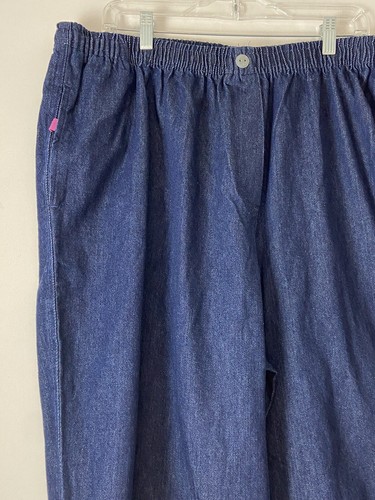 Woman Within Dark Wash Blue Denim Wide Leg Capri Pants Size 26WP Or 38x18 NWOT! - Picture 6 of 9