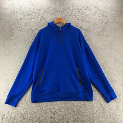 Sports Illustrated Hoodie Jacket Mens XL Blue Quarter Zip Front