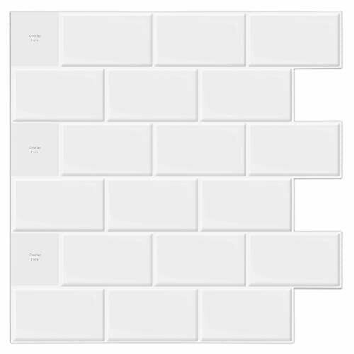 12" x 12" Peel and Stick Kitchen Backsplash, Self-Adhesive Vinyl Subway - Picture 1 of 8