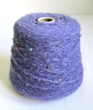 Merino Wool Italian Sequin yarns, 1.37 lb / 620 grams cone