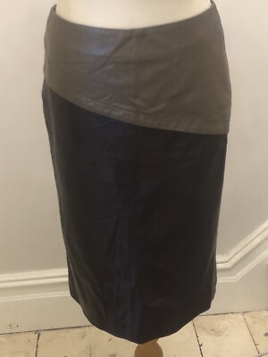 Stand Studio Leather Dolly Skirt, Brown & Plum Size FR36 BNWT RRP £449