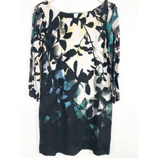 Maeve Anthropologie Dress Womens Small Black Green Dark Floral Cold Shoulder