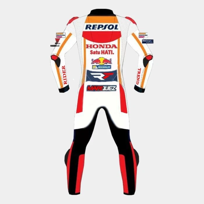 Marc Marquez Custom Size Honda Repsol MotoGP 2019 Cowhide Motorcycle Racing Suit - Image 2 of 4