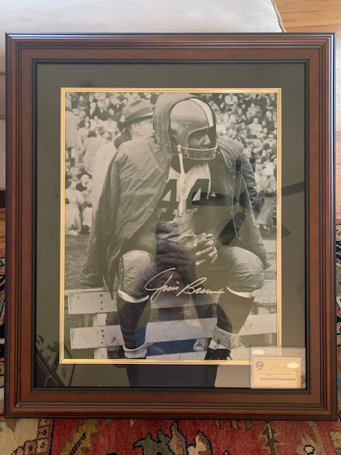 Jim Brown Autographed Signed Cleveland Browns +FRAMED 16x20 PHOTO RARE AMAZING POSE BROWNS STEINER 