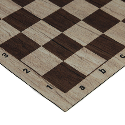Tournament Regulation Mousepad Chessboard 20'' - 2.125'' Squares- Brown Wood Grain