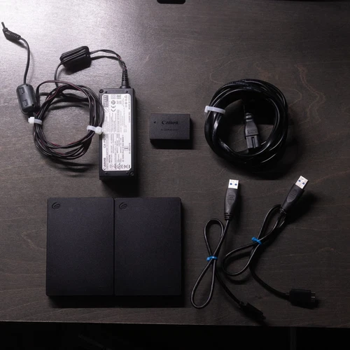 2× Seagate 2TB Portable HDD + 2 USB Cables + Canon CA-PS700 Adapter & DR-E17