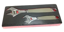 New Snap-on™ 8" 12" Flank Drive Plus Adjustable Wrench Set Open End FADH702ATK2F