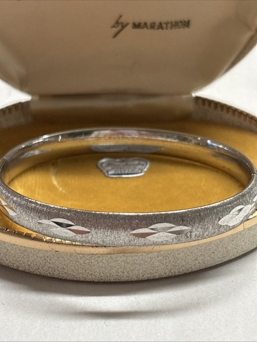 Vtg PRINCESS MARA By Marathon Sterling Silver Bangle Bracelet In Original Box - Picture 9 of 23